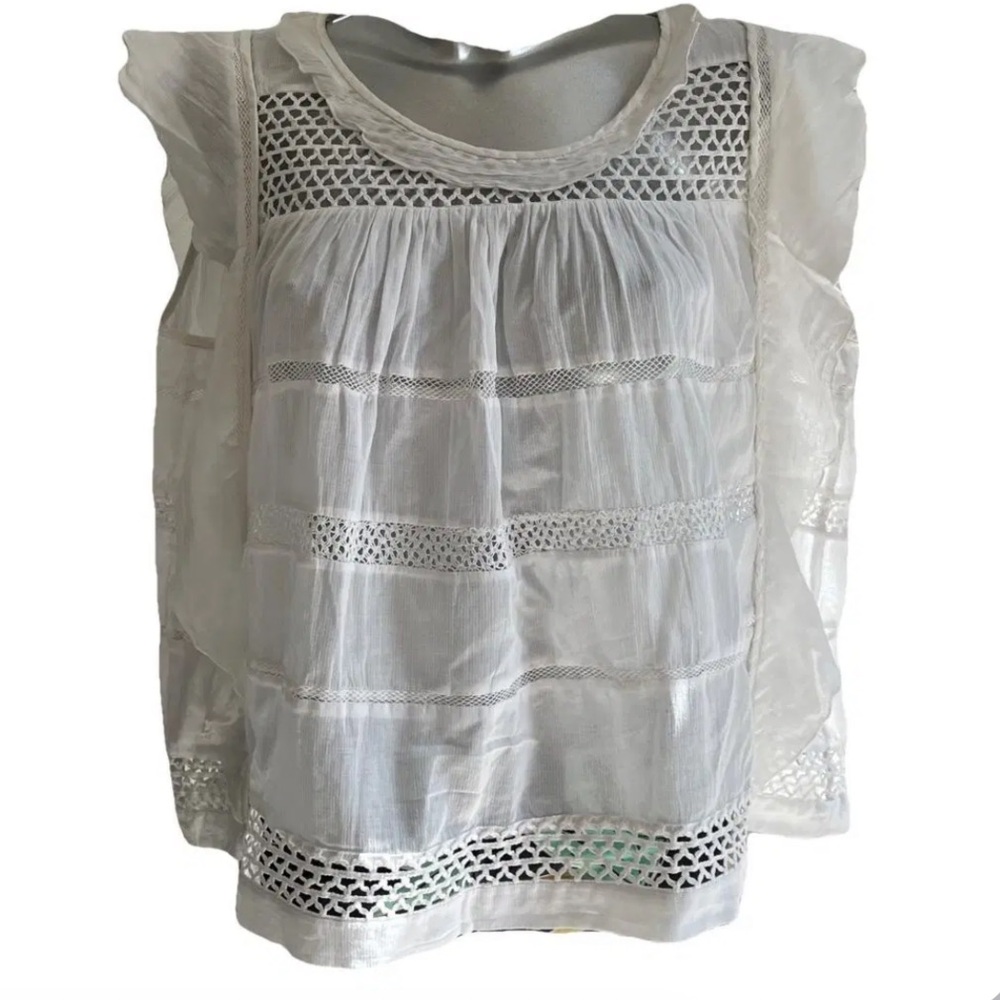 Isabel Marant Etoile / "Clara" Cotton-Blend Voile Vintage Top size Medium